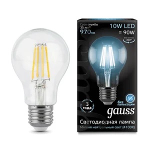 Лампа Gauss LED Filament A60 E27 10W 4100К Улыбка Света